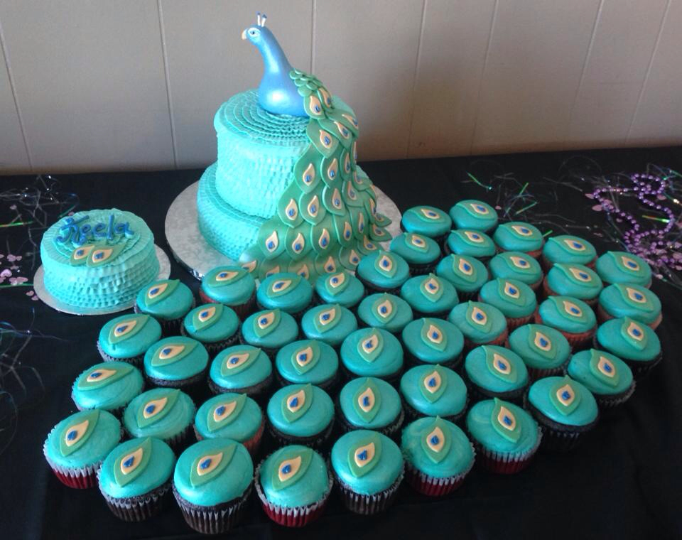 Peacock Party Theme Birthday Cake