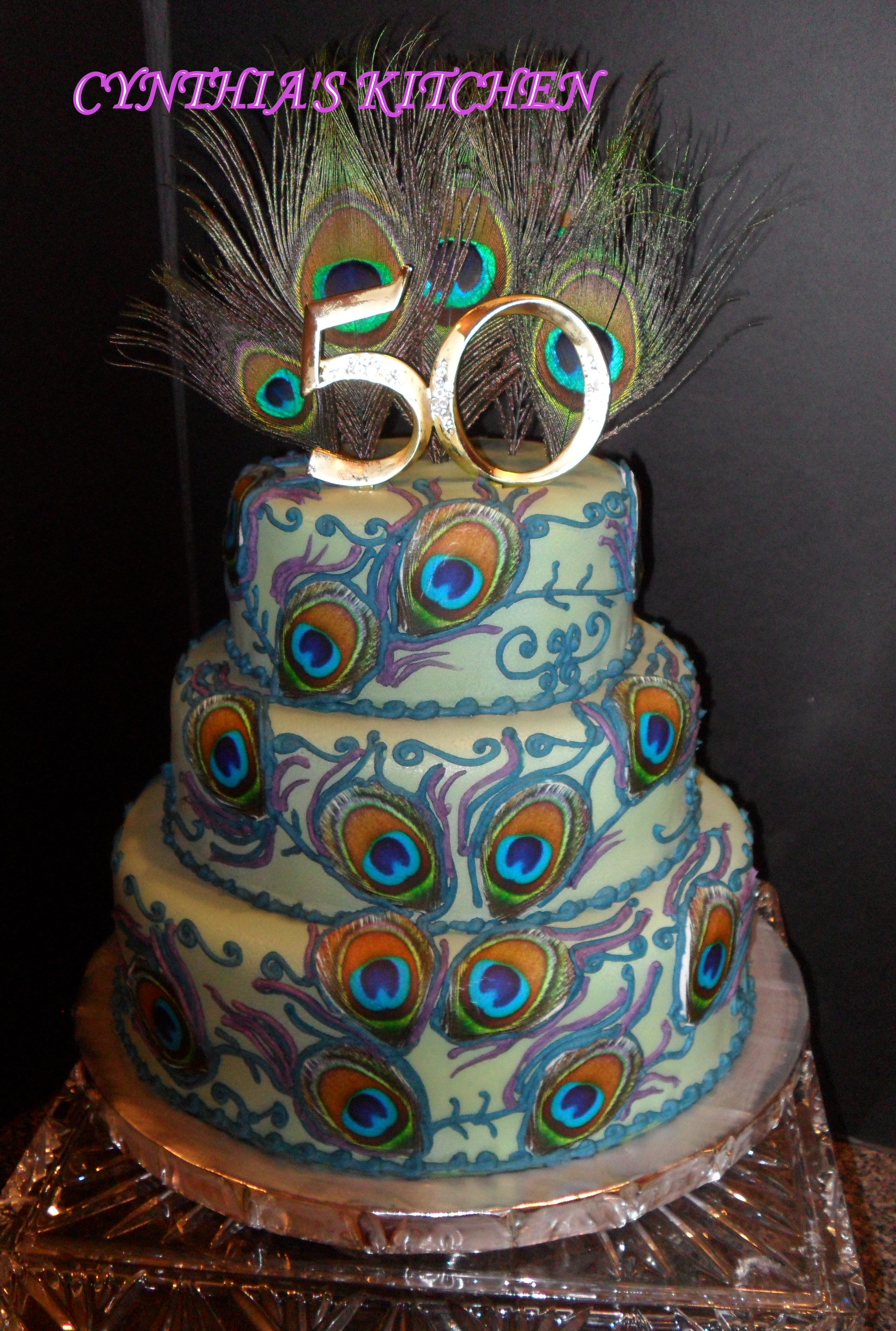 Peacock Themed Birthday Cake