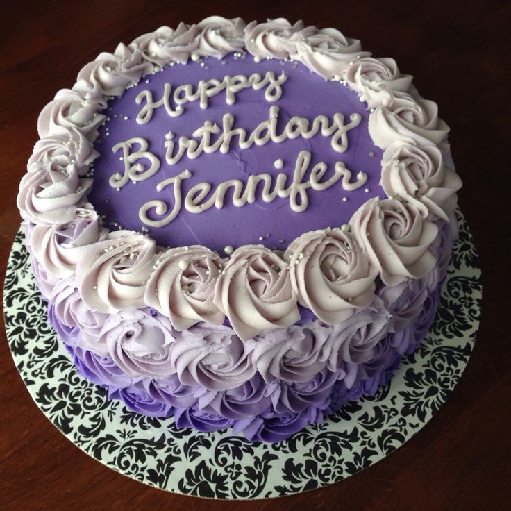 Purple Buttercream Birthday Cake