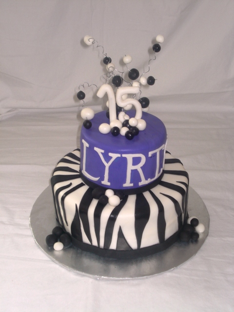 Purple Zebra Print Birthday Cakes