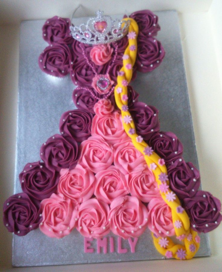 Rapunzel Dress Cupcake Cake