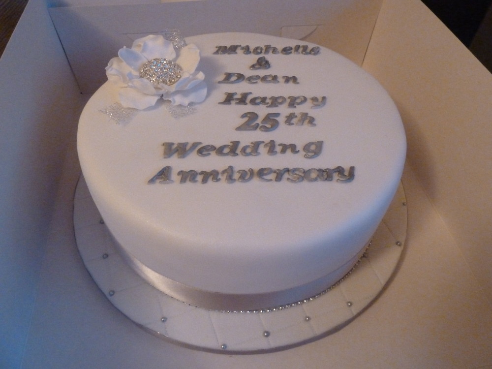 Silver Wedding Anniversary Cake