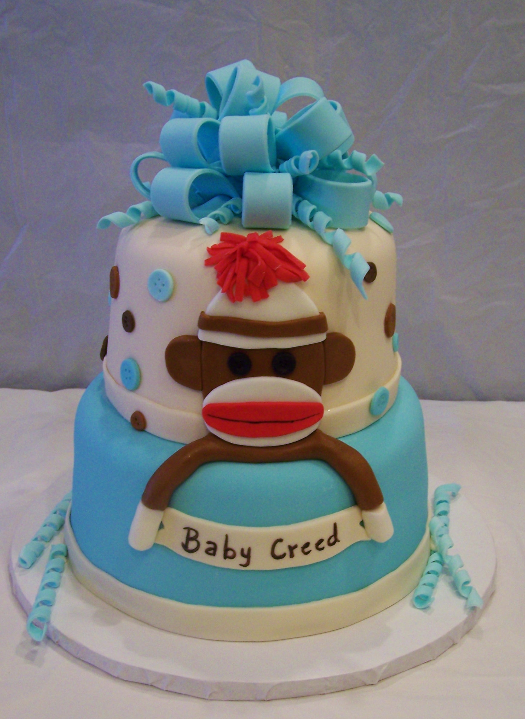 13 Sock Monkey Baby Cakes Photo Sock Monkey Baby Shower Cake