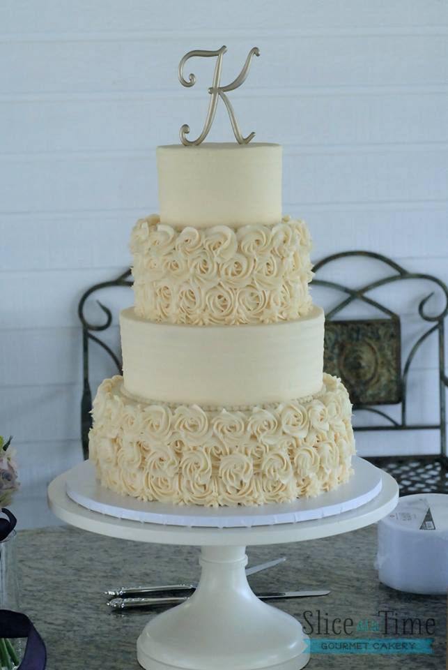 Square Buttercream Wedding Cake