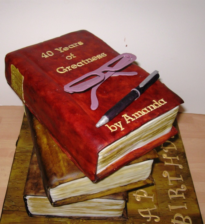 Stacked Books Cake