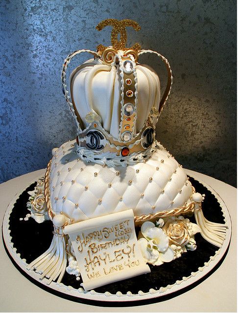 Sweet 16 Crown Birthday Cake