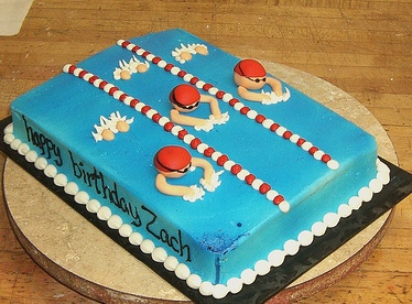 10 Photos of Swimming Cartoon Images Birthday Cakes