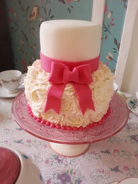 8 Photos of Rose 2 Tier Birthday Cakes