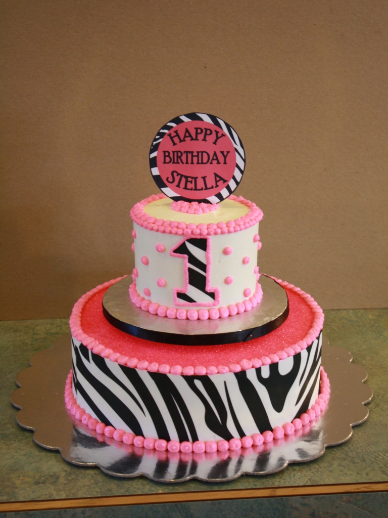 Two Tier Pink Birthday Cake