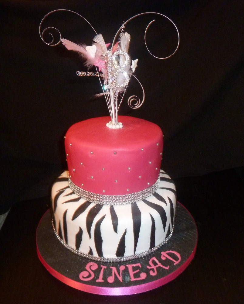 Two Tier Zebra Birthday Cake