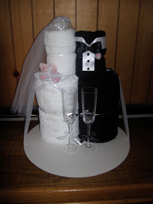 Wedding Bride and Groom Towel Cake