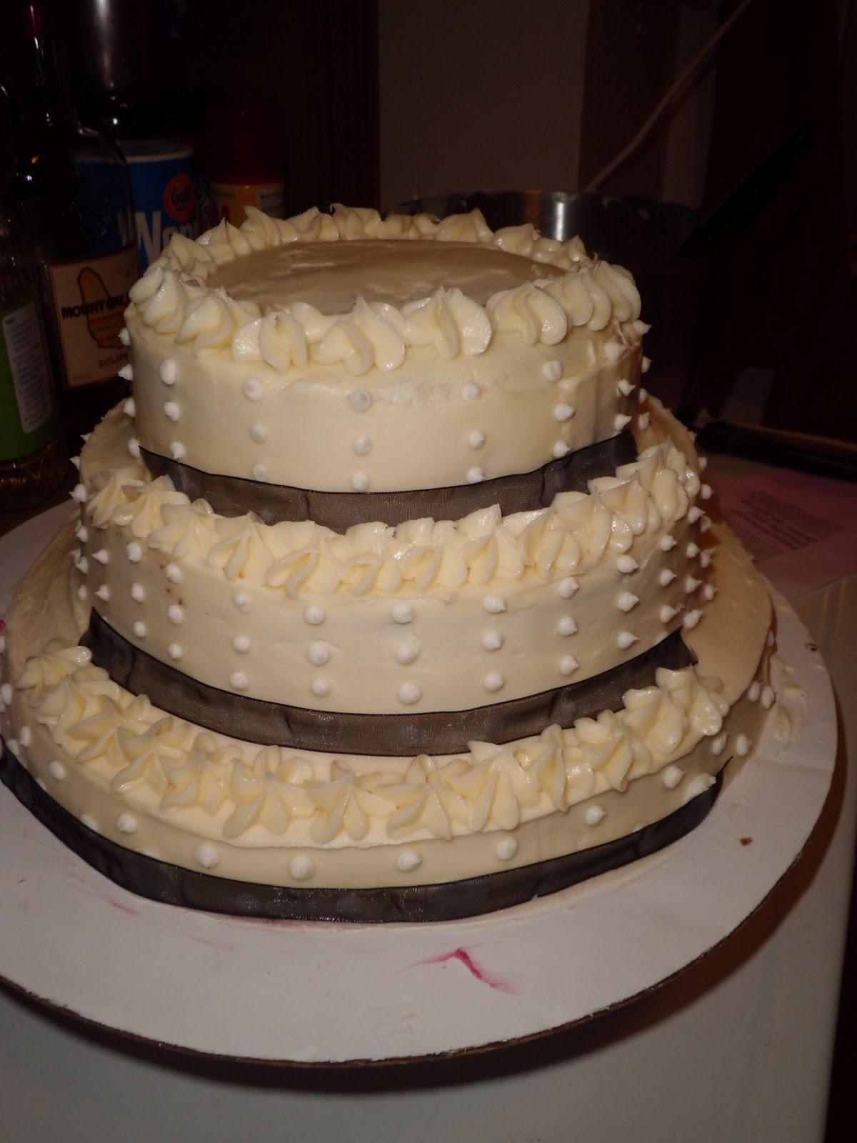 Wedding Cake with Whipped Cream Frosting