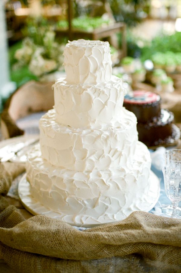 White Wedding Cake with Buttercream Frosting