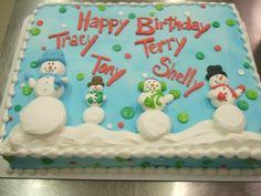 Winter Birthday Sheet Cake Ideas