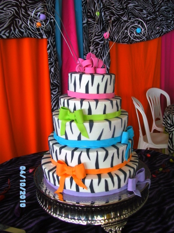 11 Photos of Colorful Zebra Print Cakes