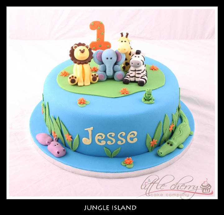 Zoo Animals Birthday Cake