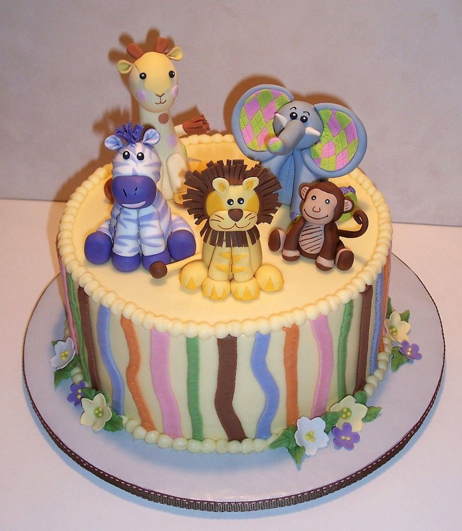 Zoo Animals Birthday Cake