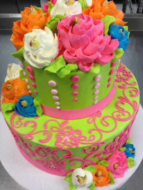 2 Tier Buttercream Birthday Cakes