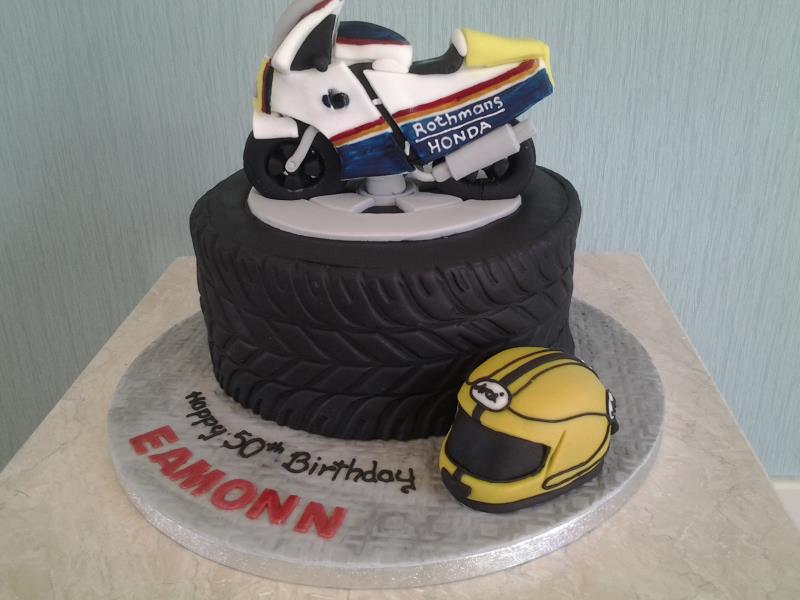 50th Motorcycle Birthday Cake