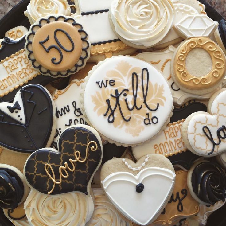 50th Wedding Anniversary Cookie Ideas