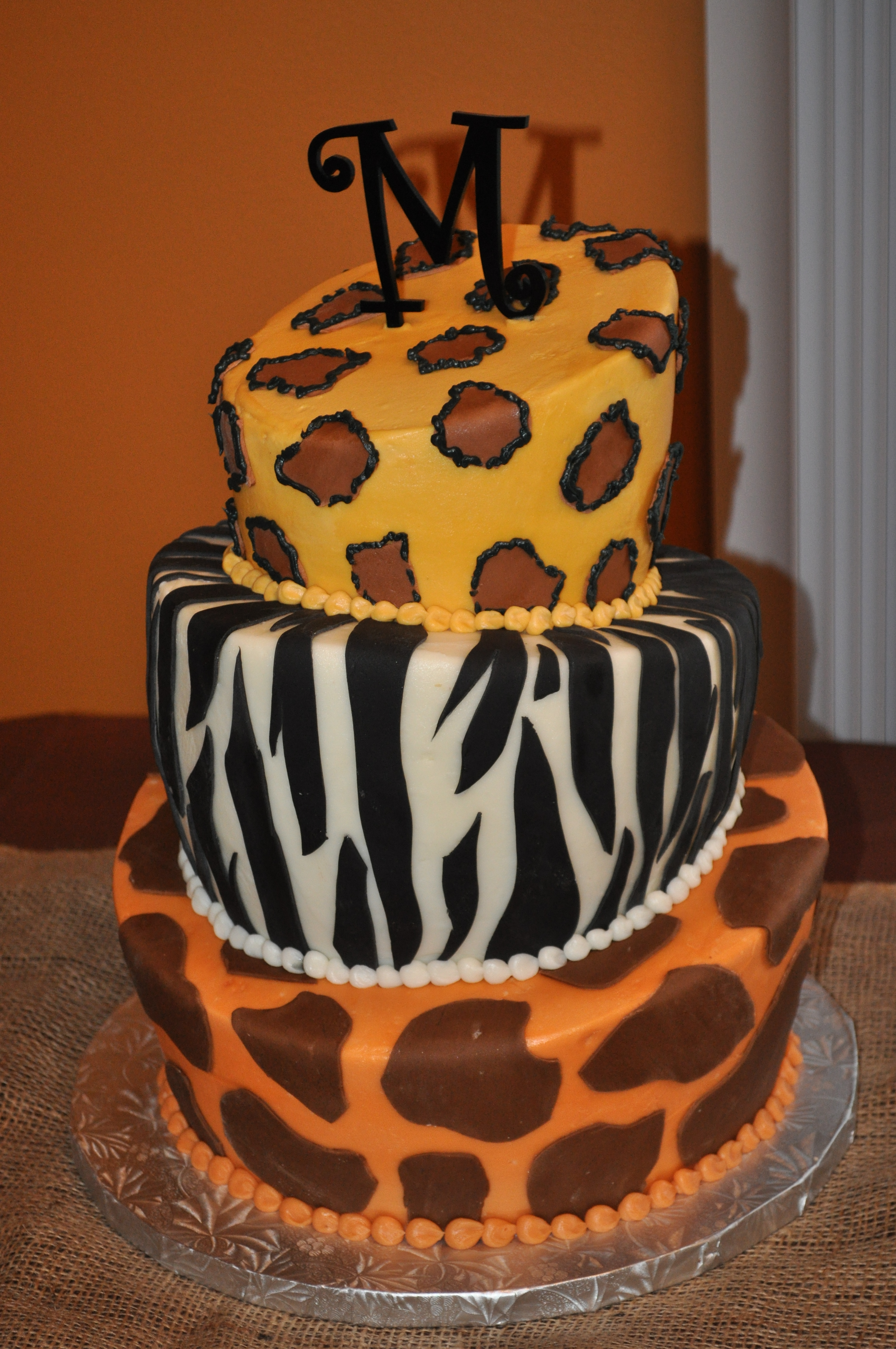 10 Photos of Buttercream Decorated Cakes Animal Prints