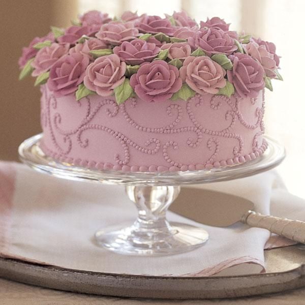 Anniversary Cake with Flowers