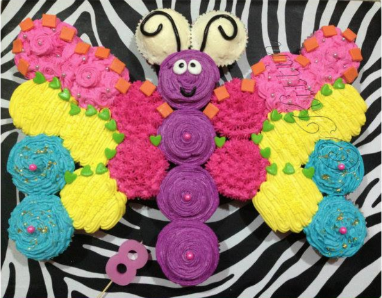 6 Photos of Cupcake Butterfly Birthday Party Cakes