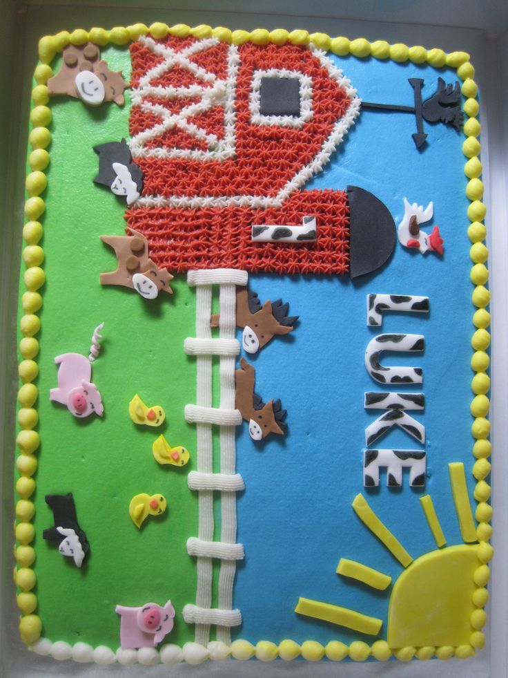 Barnyard Sheet Birthday Cake