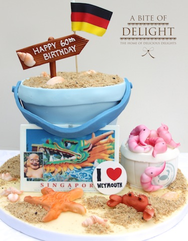 Beach Theme 60th Birthday Cake