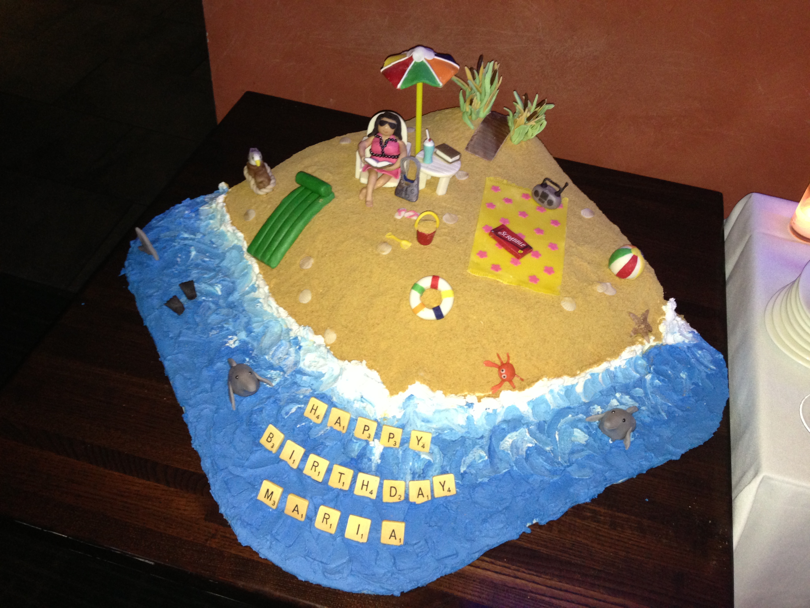 Beach Theme Birthday Cake