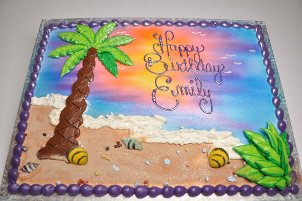 7 Photos of Tropical Beach Scene Sheet Cakes