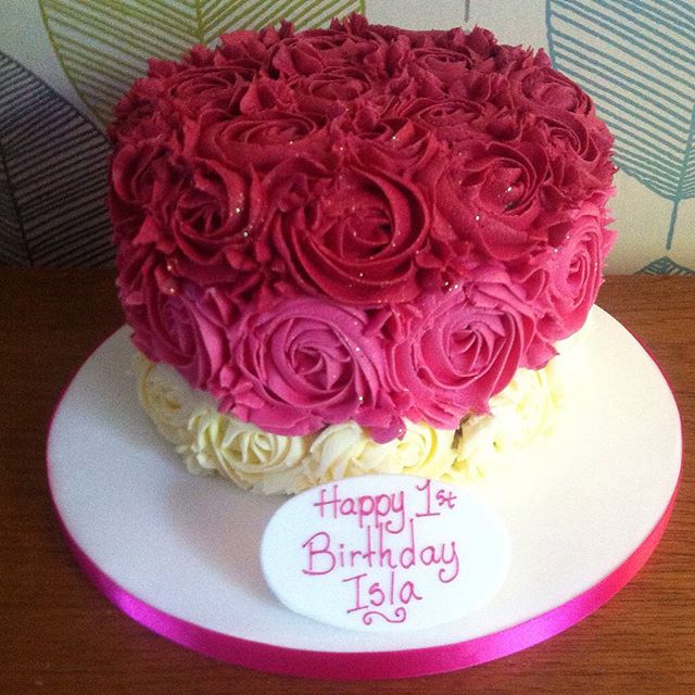 Birthday Cake with Buttercream Roses