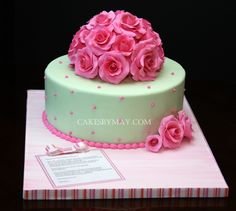 Birthday Cake with Pink Roses