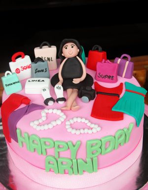 Birthday Cake with Shopping Theme