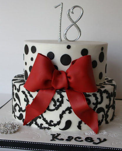 Black and White 18th Birthday Cake