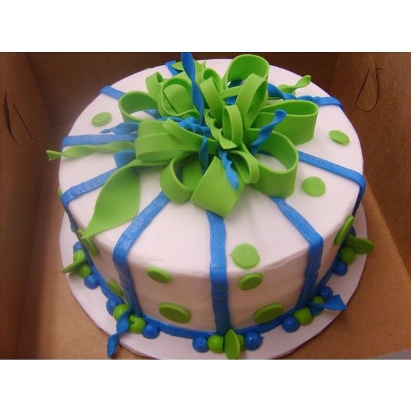 Blue and Lime Green Birthday Cakes