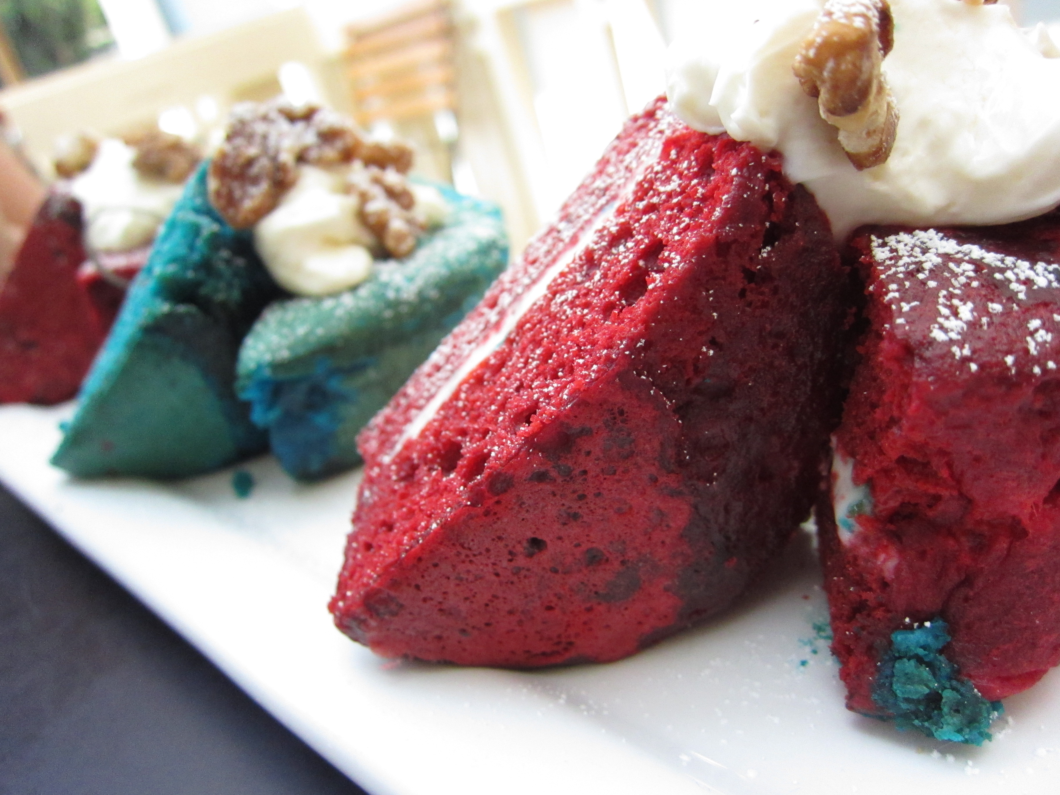 Blue and Red Velvet Pancakes