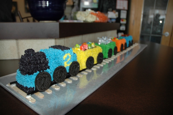 Boys 2nd Birthday Train Cake