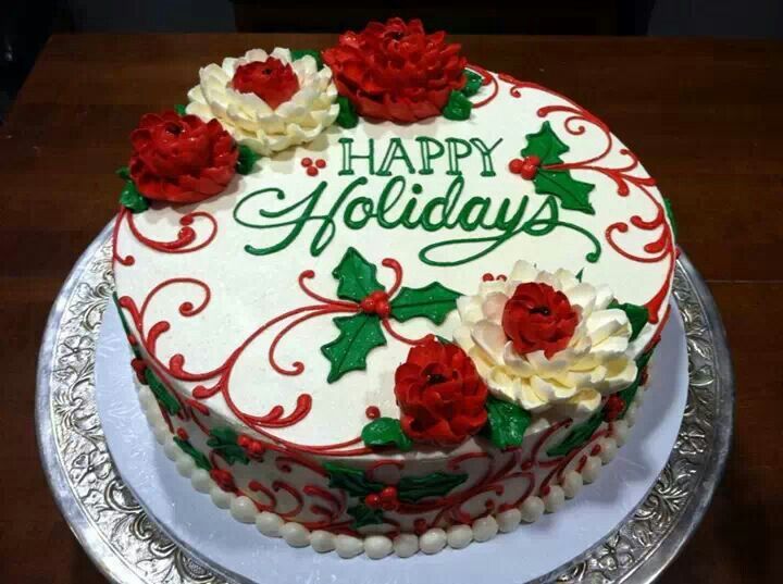 9 Photos of Square Buttercream Christmas Cakes