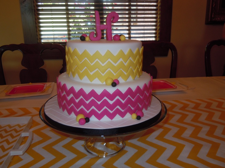 Chevron Birthday Cake