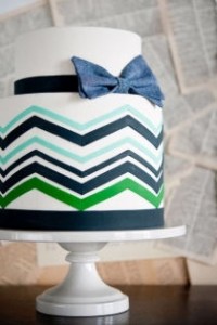 Chevron Bow Tie Cake