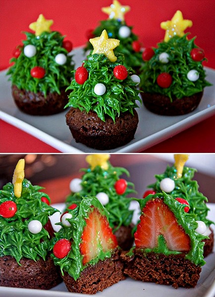 Cupcakes Christmas Strawberries Trees