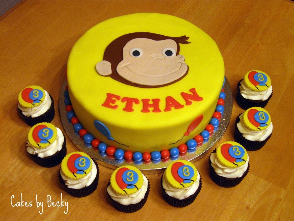 12 Photos of Curious George Birthday Cake And Cupcakes