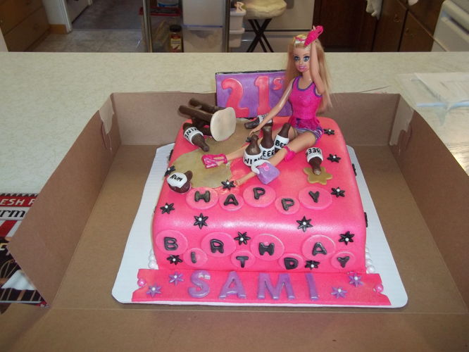 Drunk Barbie 21 Birthday Cake