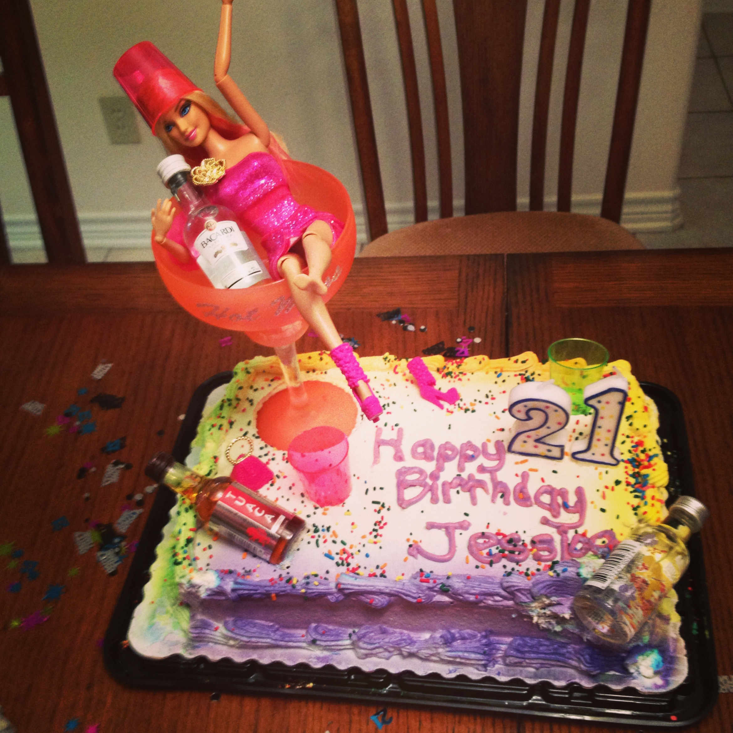 Drunk Barbie 21st Birthday Cake Idea