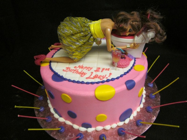 Drunken Barbie 21st Birthday Cake