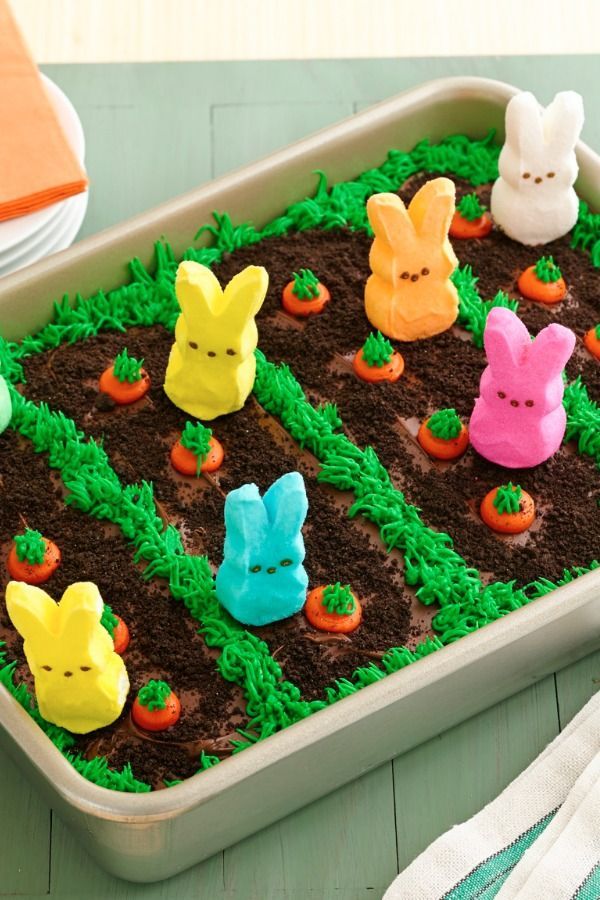 Easter Peeps Garden Cake