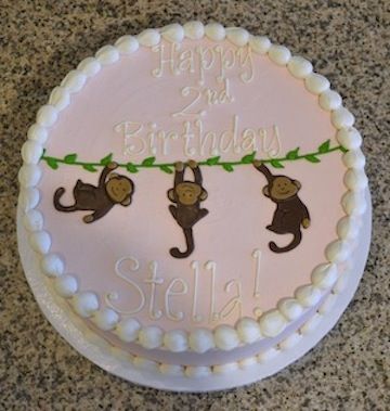 Girl Monkey Birthday Cake