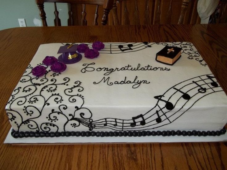 Graduation Cakes with Music Notes