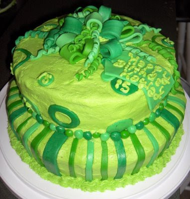 Green Birthday Cake